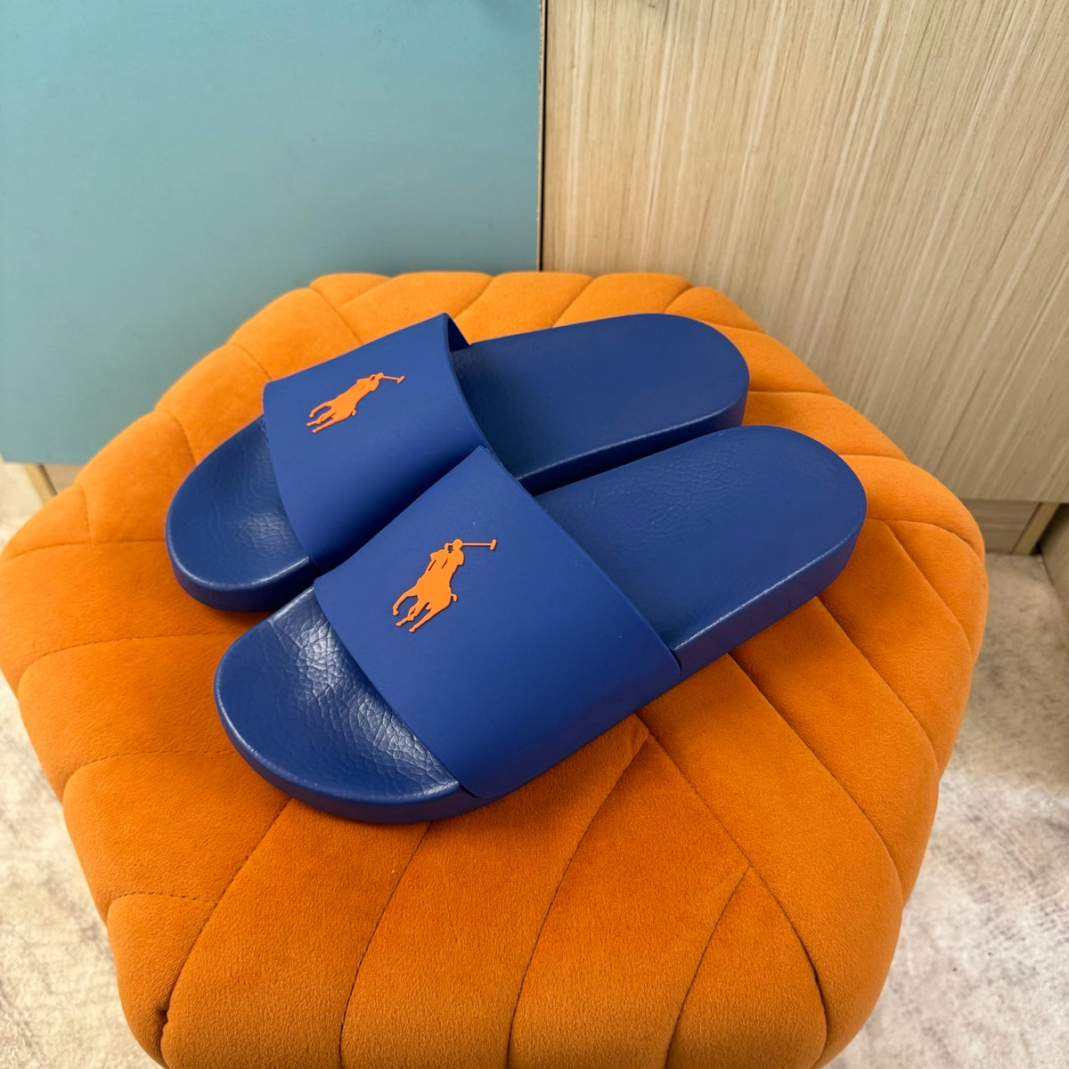 Blue Slide Sandals with Orange Accent - Product image 7