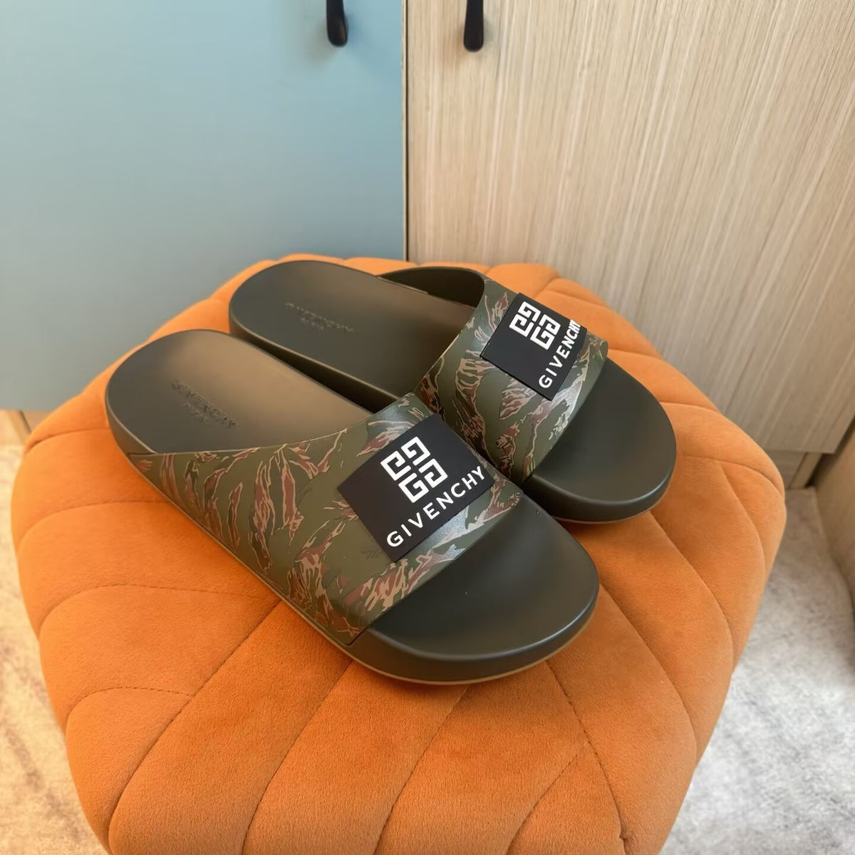 Olive Green Camouflage Slide Sandals with Black Strap - Product image 8