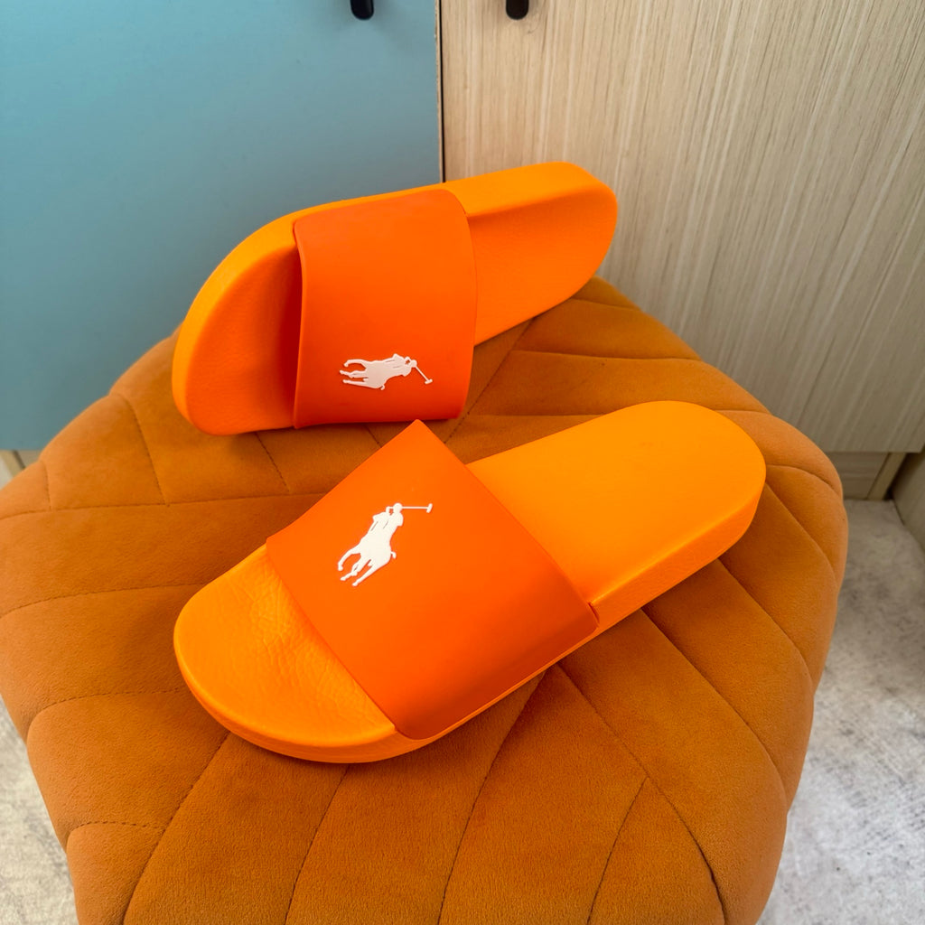 Orange Slide Sandals with White Strap - Product image 7