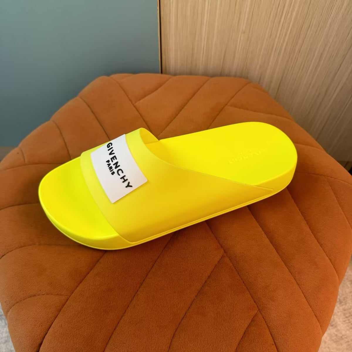 Yellow Slide Slippers with Strap - Outsole view