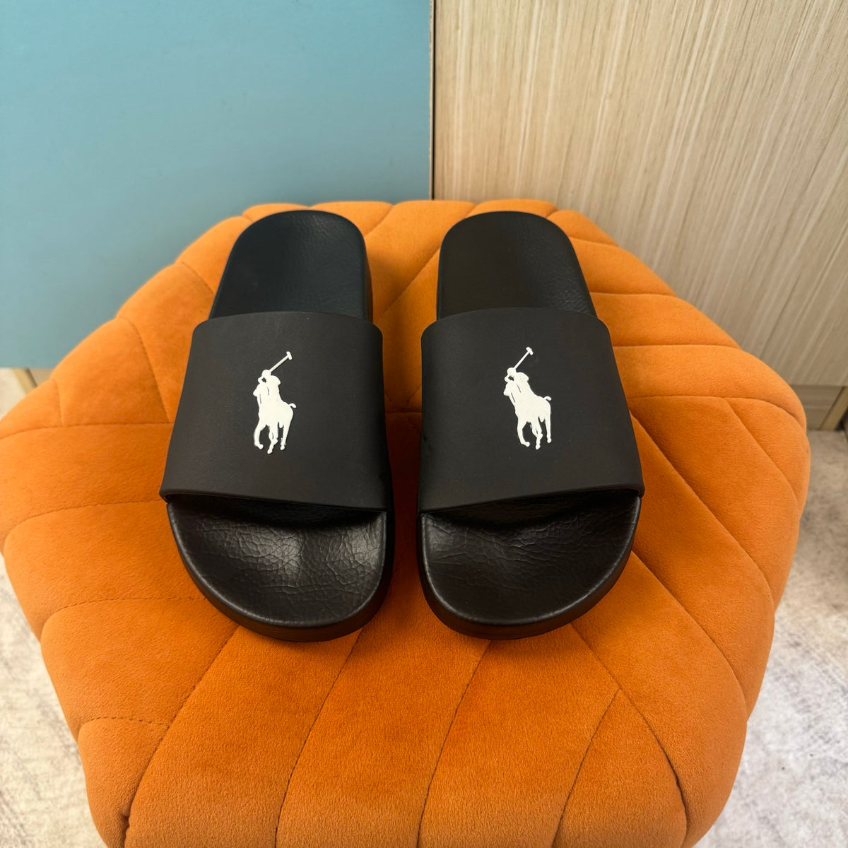 Black Slide Sandals with Textured Strap - Product image 9