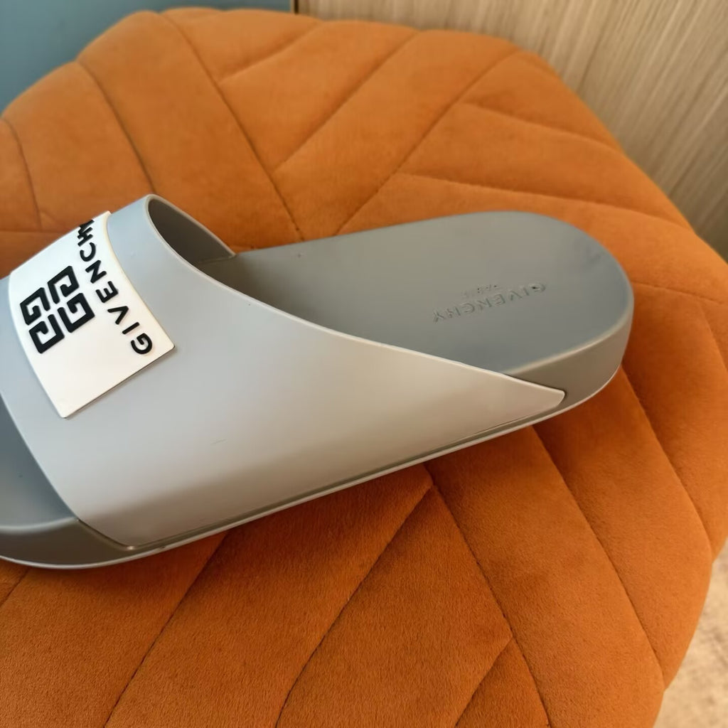 Gray Slide Slippers with Embossed Sole - Product image 8