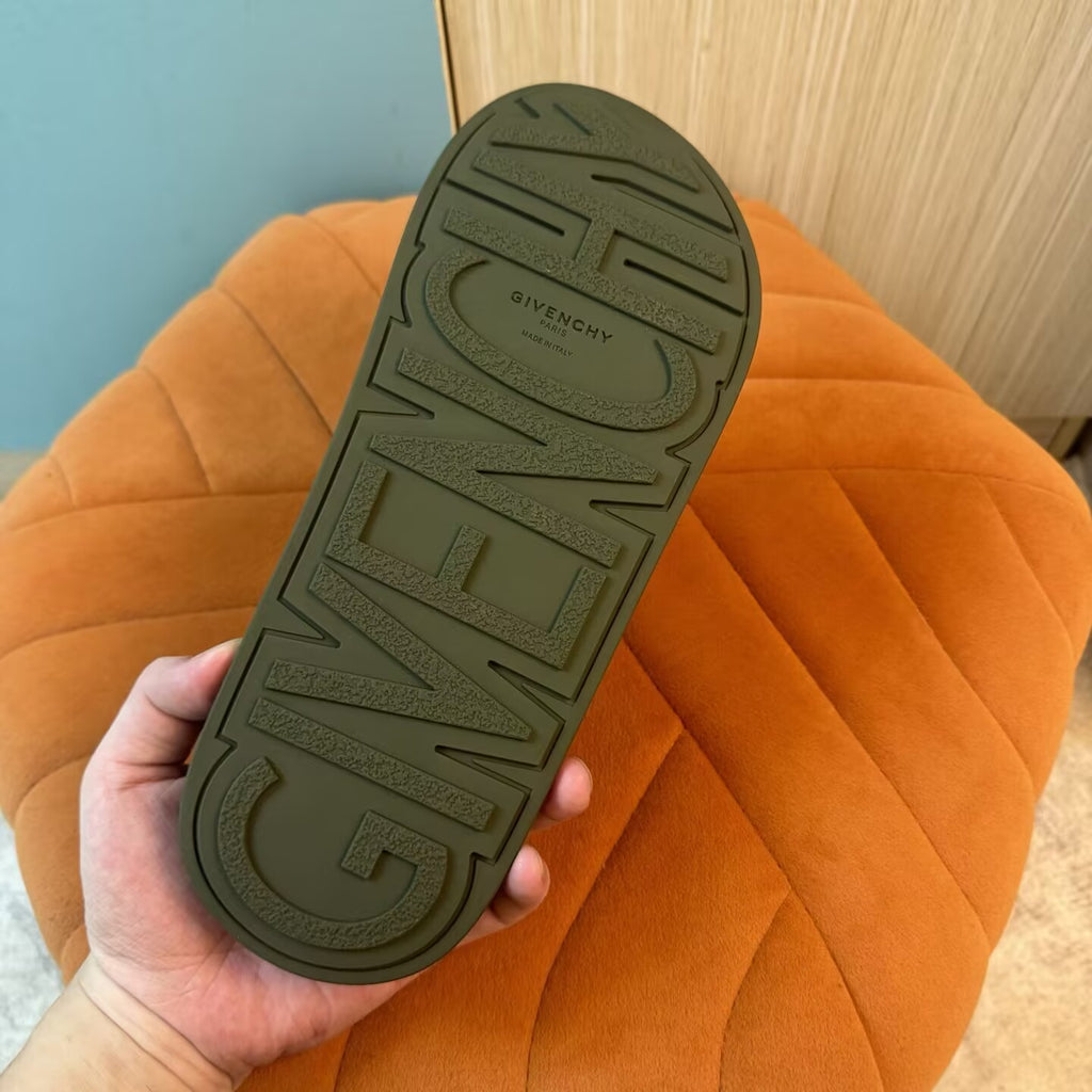Olive Green Open-Toe Slippers with Strap - Product image 9
