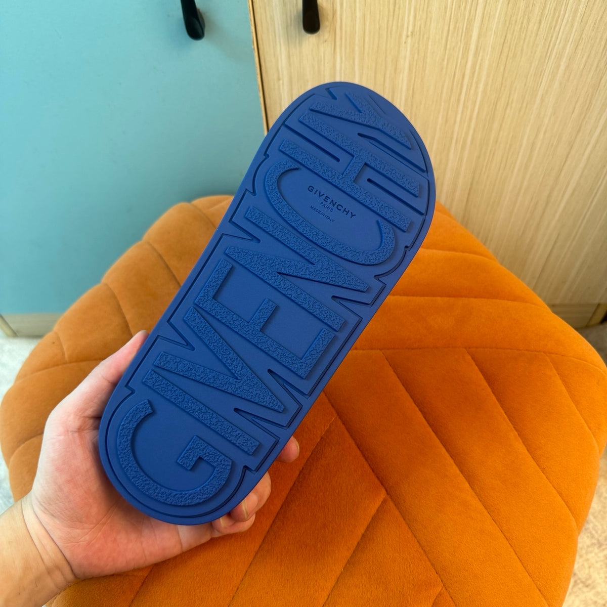 Blue Slide-On Slippers with Patterned Strap - Product image 8