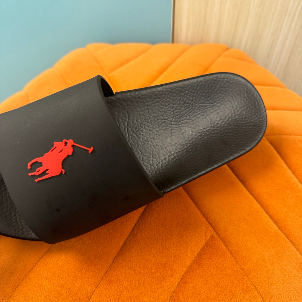 Black Slide Sandals with Orange Accent - Product image 8