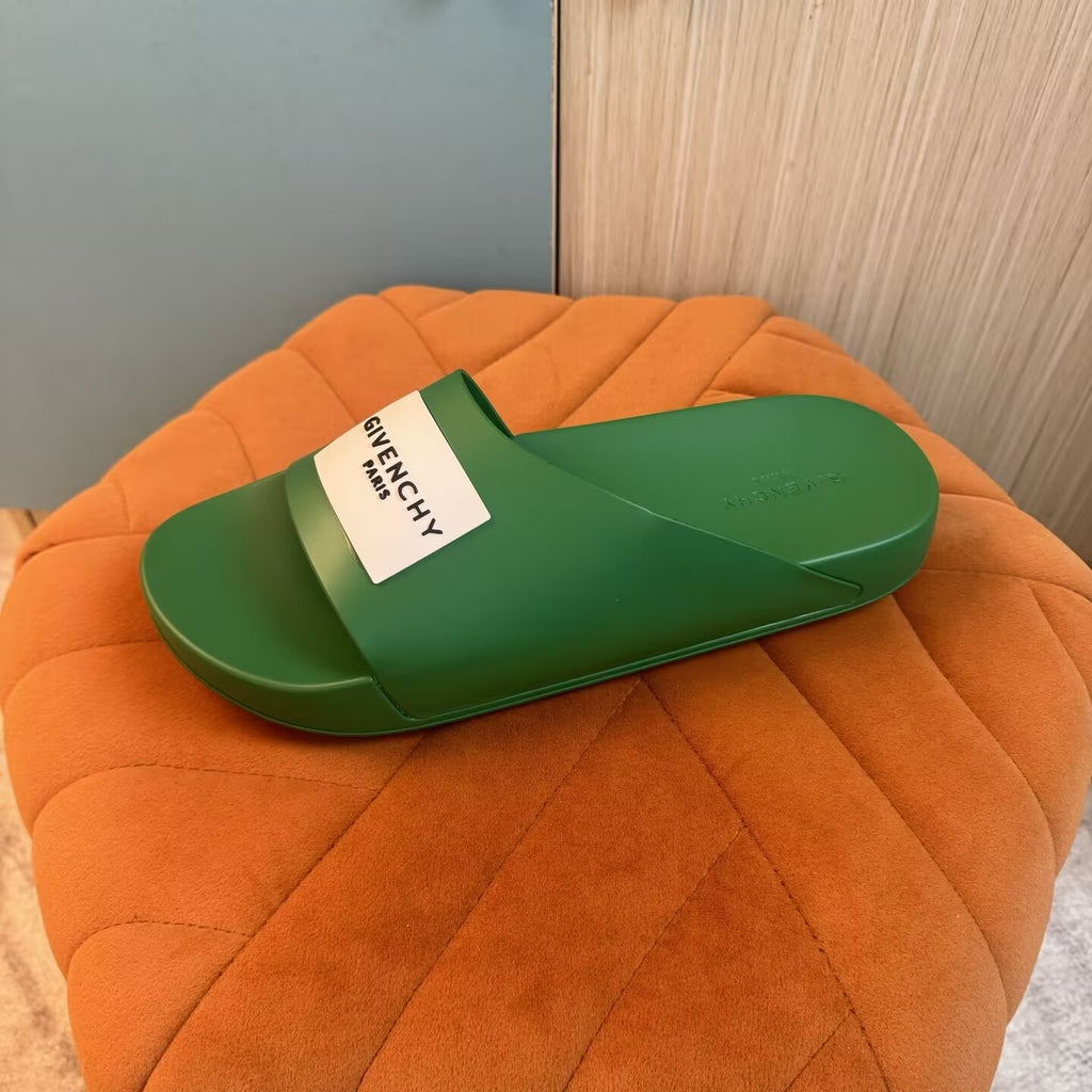 Green Single-Strap Slippers with Chunky Sole - Outsole view