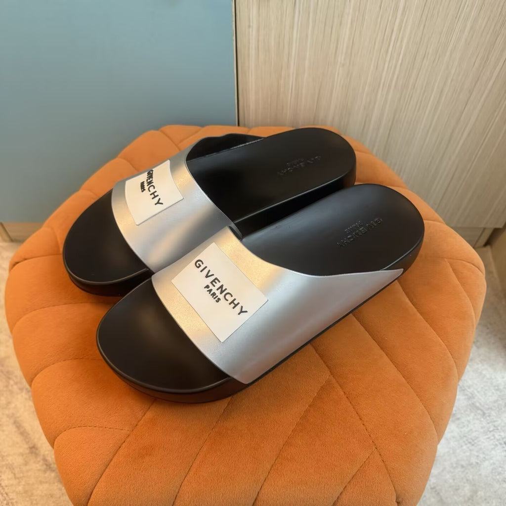 Black Slide Sandals with Silver Strap - Product image 7