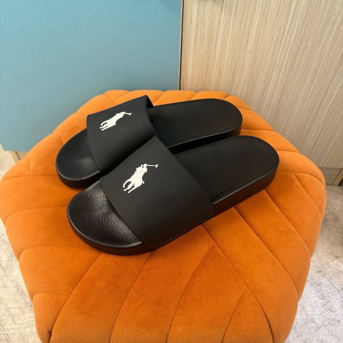 Black Slide Sandals with Textured Strap - Product image 8