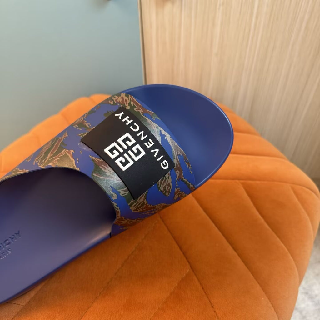 Blue Camouflage Slide-On Slippers with Patterned Upper - Product image 7