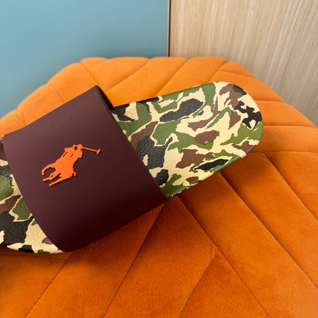 Camouflage Print Slide Sandals with Solid Strap - Main view