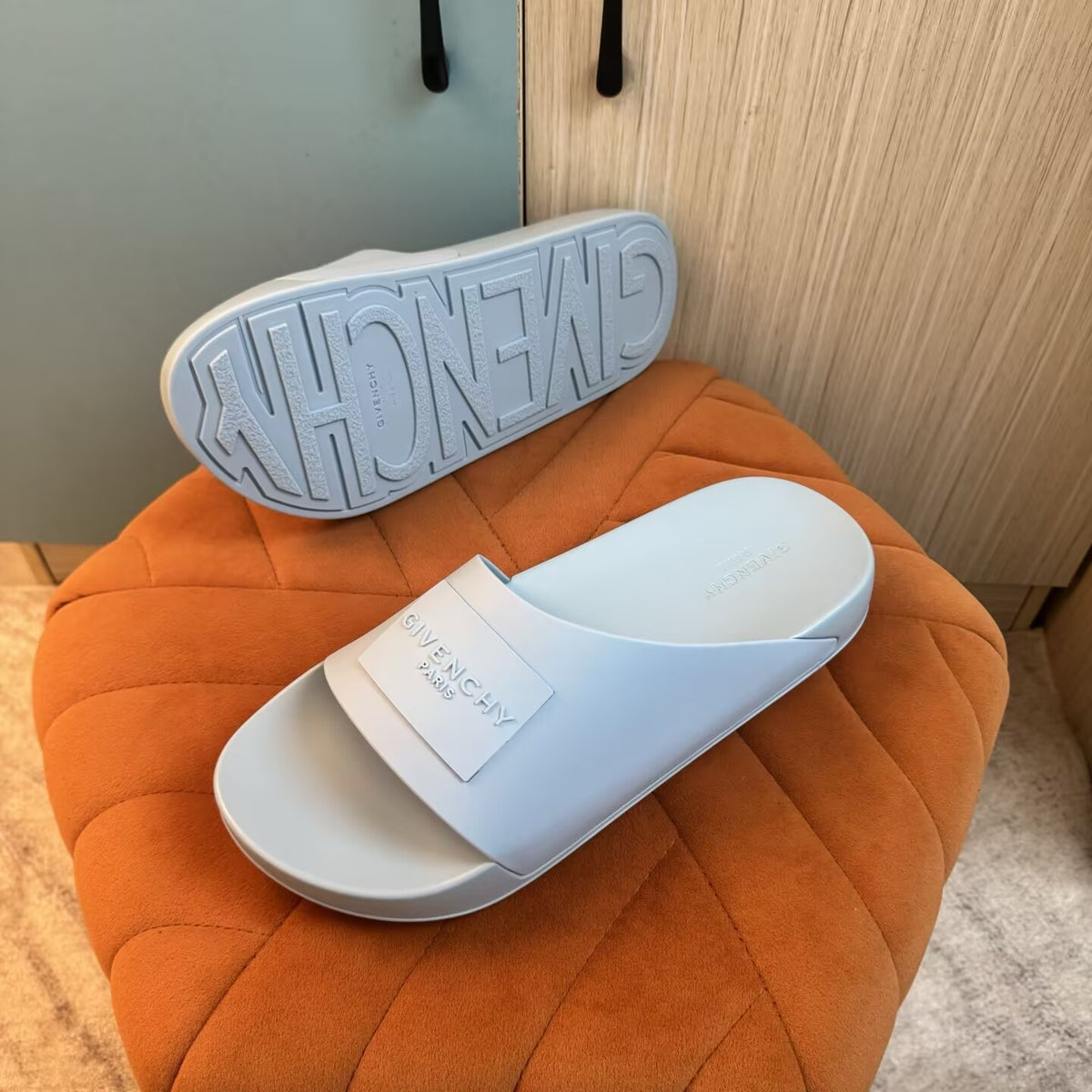 Light Blue Slide Sandals with Orange Accent - Product image 8